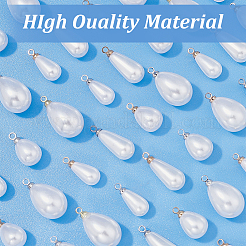 64Pcs 8 Style ABS Plastic Imitation Pearl Pendants&nbsp;FIND-PH0010-94