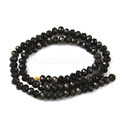 Natural Golden Sheen Obsidian Bead Strands&nbsp;G-D344-A12