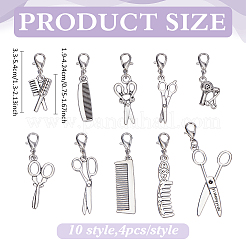 40Pcs 10 Style Alloy Pendant Decorations&nbsp;HJEW-ME00058