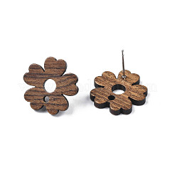 Walnut Wood Stud Earring Findings&nbsp;LS-MAK-N032-040
