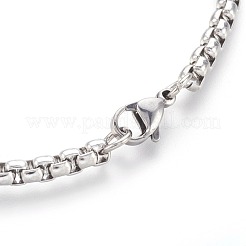 Tarnish Resistant 304 Stainless Steel Box Chain Bracelets&nbsp;BJEW-L636-06-P