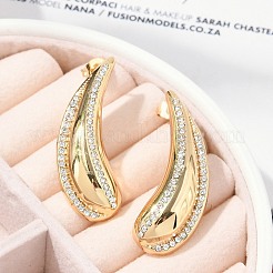 304 Stainless Steel Rhinestone Stud Earrings&nbsp;EJEW-M070-08G