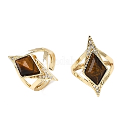 Brass Micro Pave Cubic Zirconia Cuff Rings for Women&nbsp;GG-CBA7610-11G
