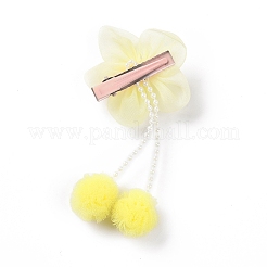 Flower Cloth Metallic Alligator Hair Clips&nbsp;LS-PHAR-D013-01B