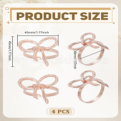 4Pcs Bowknot Iron Napkin Rings&nbsp;AJEW-LP0002-63RG