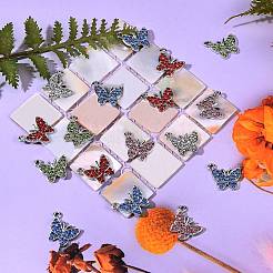 25Pcs 5 Colors Zinc Alloy Butterfly Charms&nbsp;ENAM-SZ0001-81