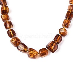 Natural Amber Nuggets Graduated Beaded Necklaces&nbsp;NJEW-T019-04