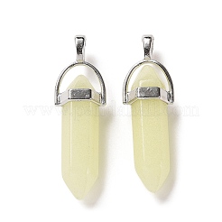 Bullet Pointed Synthetic Luminous Stone Pendants&nbsp;LUMI-PW0001-055-C