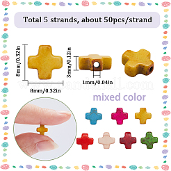 5 Strands Greek Cross Synthetic Turquoise Bead Strands&nbsp;TURQ-SC0001-14