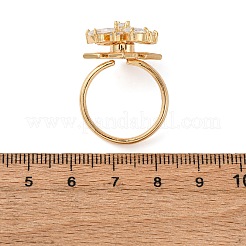 Brass Micro Pave Cubic Zirconia Rotating Finger Rings&nbsp;RJEW-S636-06G