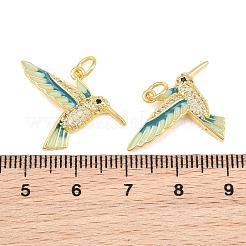 Brass Micro Pave Black Cubic Zirconia Pendants&nbsp;CU-CBA9AB3-05G
