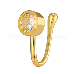 Brass Micro Pave Clear Cubic Zirconia Clip on Nose Rings&nbsp;WG43D72-16