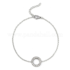 Ring 304 Stainless Steel Crystal Rhinestone Pendant Necklaces & Bracelets & Stud Earrings Sets for Women&nbsp;SJEW-C004-09P-01