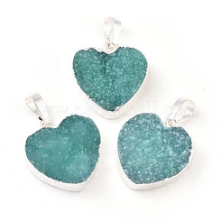 Electroplated Natural Dyed Druzy Quartz Pendants&nbsp;G-I251-03S