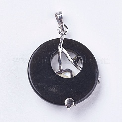Natural Dyed & Heated Black Agate Pendants&nbsp;X-G-F546-A16