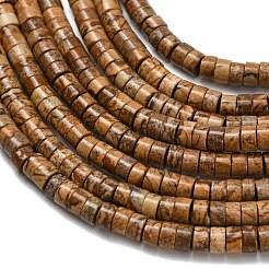 Natural Picture Jasper Beads Strands&nbsp;G-Z110-A12-2x4mm