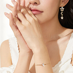 12Pcs 6 Styles Brass Micro Pave Clear Cubic Zirconia Connector Charms&nbsp;KK-TA0001-14