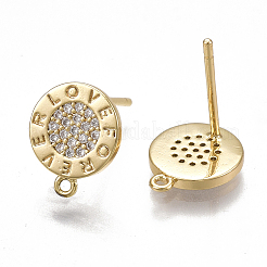Brass Stud Earring Findings&nbsp;KK-T038-476G