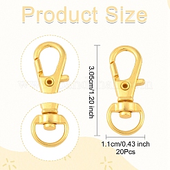 20Pcs Alloy Swivel Lobster Claw Clasps&nbsp;IFIN-YW0003-85G