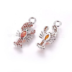 Brass Micro Pave Cubic Zirconia Pendants&nbsp;ZIRC-L075-25