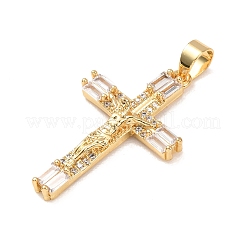 Brass Micro Pave Cubic Zirconia Pendants&nbsp;KK-P352-03A-G