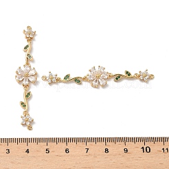 Brass Pave Cubic Zirconia Connector Charms&nbsp;KK-Z139-02G