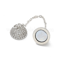 Brass Micro Pave Clear Cubic Zirconia Magnetic Clasps&nbsp;KK-Z083-17P