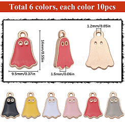 60Pcs 6 Colors Halloween Alloy Enamel Pendants&nbsp;FIND-SC0010-89