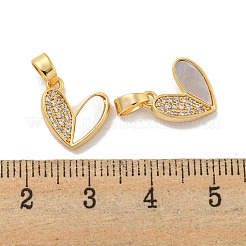 Brass Micro Pave Clear Cubic Zirconia Pendants&nbsp;KK-A214-10G
