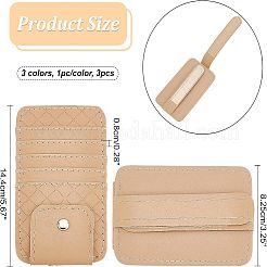 3Pcs 3 Colors Imitation Leather Car Sun Visor Organizers&nbsp;AJEW-FH0002-74