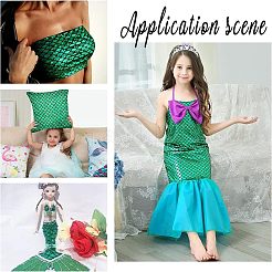 Sparkly Hologram Spandex Mermaid Printed Fish Scale Fabric&nbsp;AJEW-WH0118-07B