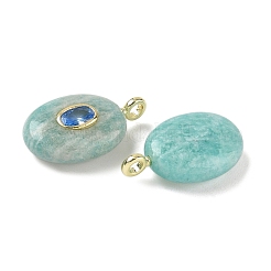 Natural Amazonite & Cubic Zirconia Pendants&nbsp;X-G-Z076-01G-18