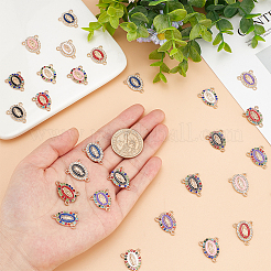 48Pcs 12 Colors Alloy Enamel Chandelier Components Links&nbsp;ENAM-OC0001-13