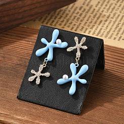 Brass Cubic Zirconia Stud Earrings&nbsp;EJEW-D301-03G-01