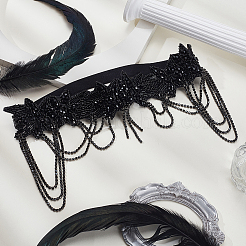 Cloth Rhinestone Elastic Headbands&nbsp;DIY-WH0899-21