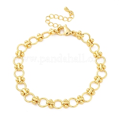Brass Ring Link Chain Bracelets for Women Men&nbsp;BJEW-K273-05G
