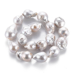 Natural Baroque Pearl Keshi Pearl Beads Strands&nbsp;PEAR-S019-04C