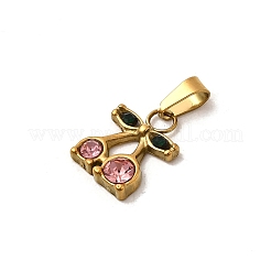 304 Stainless Steel Rhinestone Pendants&nbsp;STAS-Z158-07G-02