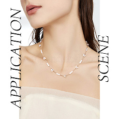 DIY Brass Glass Butterfly and Plastic Imitation Pearl Beaded Chains Necklace Jewelry Kits&nbsp;DIY-TA0010-49