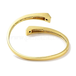 Brass Micro Pave Clear Cubic Zirconia Cuff Bangles&nbsp;BJEW-Z061-20G