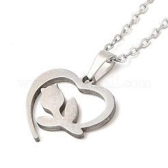 Non-Tarnish 306 Stainless Steel Pendant Necklace for Women&nbsp;LS-NJEW-Q772-01P-05