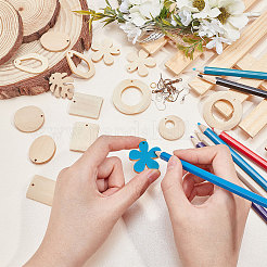 DIY Undyed Wooden Dangle Earring Making Kits&nbsp;DIY-NB0005-88