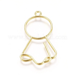 Zinc Alloy Open Back Bezel Pendants&nbsp;PALLOY-E564-61G