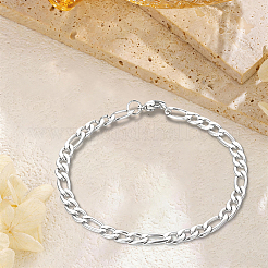 1Pc 304 Stainless Steel Figaro Chain Bracelets&nbsp;BJEW-DJ0001-57