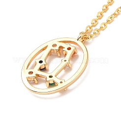 Colorful Cubic Zirconia Constellation Pendant Necklace&nbsp;NJEW-H166-01F
