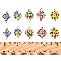 40Pcs 10 Styles 3D Printed Alloy Connector Charms&nbsp;ENAM-FS0003-61