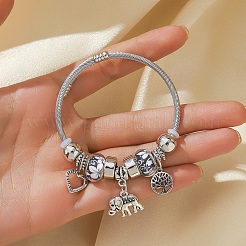 Alloy Beads European Bangles&nbsp;FS-WG24546-01
