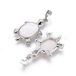 Natural White Shell Mother of Pearl Shell Pendants&nbsp;SSHEL-L008-62B