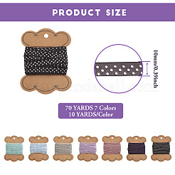 70 Yards 7 Colors Polka Dot Print Nylon Ribbons&nbsp;OCOR-TA0001-61