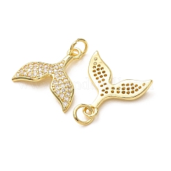 Brass Micro Pave Clear Cubic Zirconia Pendants&nbsp;CU-E003-18G-32